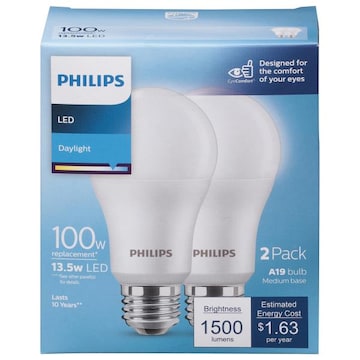 Phillips Light Bulbs, LED, Daylight, 12.5 Watts, 2 Pack