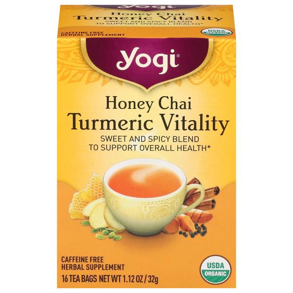 Yogi Herbal Tea, Honey Chai, Turmeric Vitality, Tea Bags 