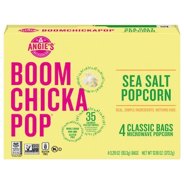 Angie's Boomchickapop Microwave Popcorn, Sea Salt