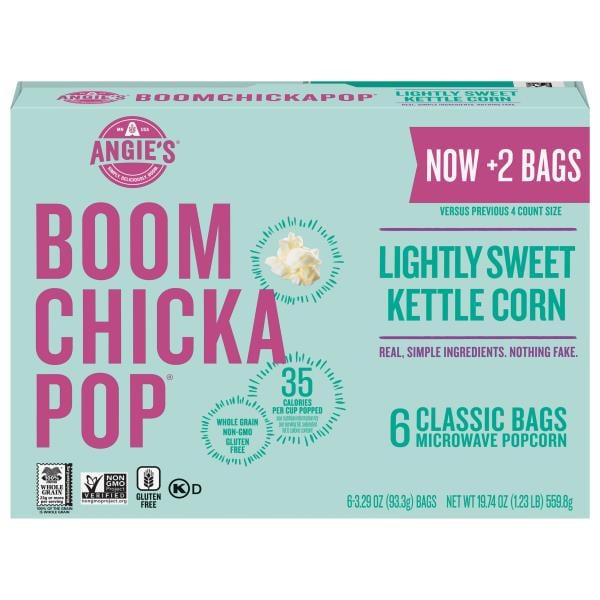 Angie's Boomchickapop Microwave Popcorn, Kettle Corn, Lightly