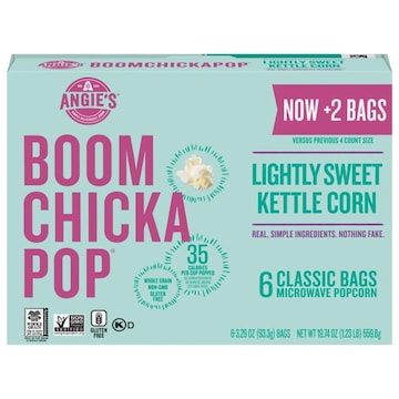 Angie's Boomchickapop Microwave Popcorn, Kettle Corn, Lightly Sweet