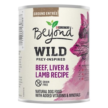 Beyond Wild High Protein, Grain Free, Natural Pate Wet Dog Food, WILD Beef, Liver & Lamb Recipe