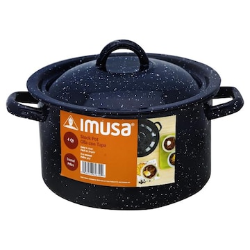 Imusa Stock Pot, Enamel, 4 Quart