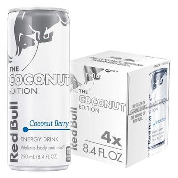 Red Bull Coconut Edition Energy Drink Coconut Berry, 80mg Caffeine, 8.4 fl oz, Pack of 4 Cans