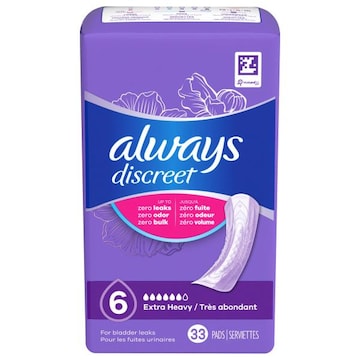 Always Discreet Pads, 6 Extra Heavy