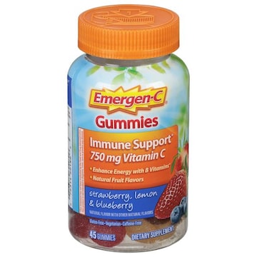 Emergen-C Immune Support, Vitamin C, 750 mg, Gummies, Strawberry, Lemon & Blueberry, Gummies