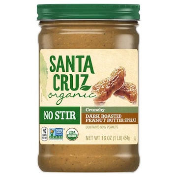 Santa Cruz Organic Organic Peanut Butter Spread, Dark Roasted, Crunchy