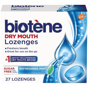 Biotene Dry Mouth Lozenges for Fresh Breath, Refreshing Mint - 27 Count