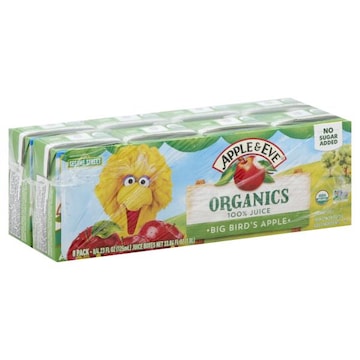 Apple & Eve Organics 100% Juice, Big Bird's Apple, 123 Sesame Street, 8 Pack