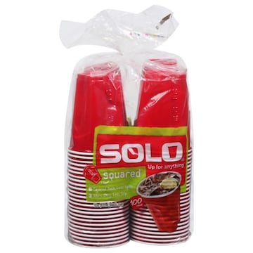Solo Plastic Cups, Squared, 18 Ounce