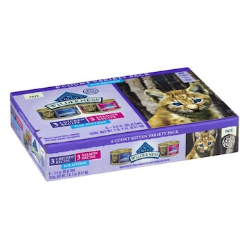 Blue Buffalo Blue Wilderness Cat Food, Pate, Kittens, Variety Pack