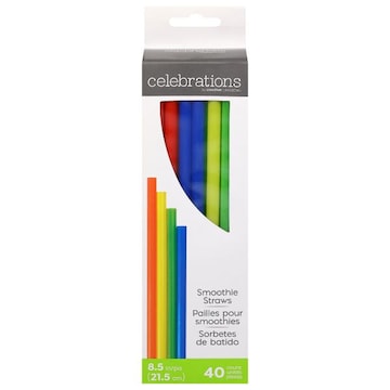 Celebrations Straws, Smoothie, Plastic, 8.5 Inch