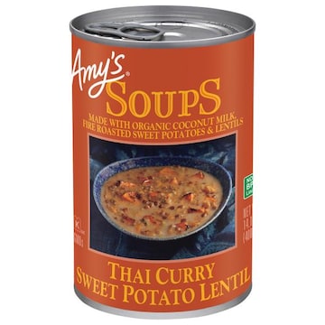Amy's Thai Curry Sweet Potato Lentil Soup, Vegan, Gluten free, 14.5 oz.