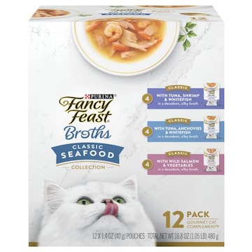 Fancy Feast Broths Gourmet Classic Seafood Collection Cat Complement