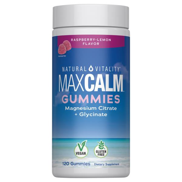 Natural Vitality Calm MaxCalm Gummies Raspberry-Lemon Flavor