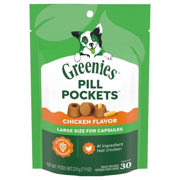 Greenies Pill Pockets Chicken Flavor Large Size for Capsules
