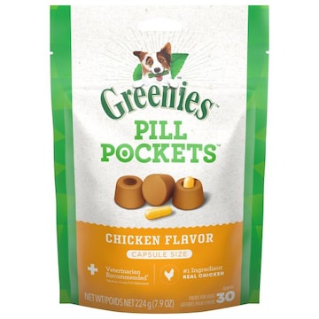 Greenies Pill Pockets Treats for Dogs, Chicken Flavor, Capsule Size