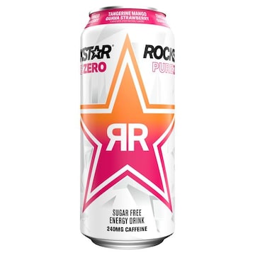 Rockstar Pure Zero Energy Drink, Tangerine Mango Guava Strawberry