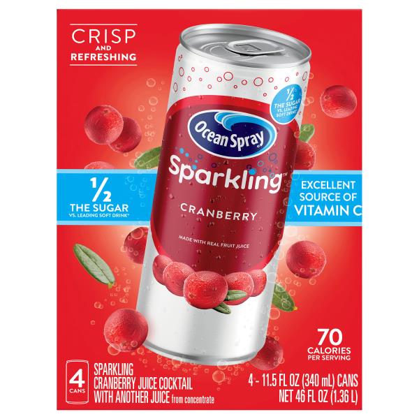 Ocean Spray Sparkling Juice Cocktail, Cranberry Publix Super Markets