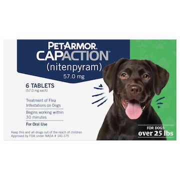 PetArmor CapAction Nitenpyram, for Dogs, 57.0 mg, Tablets, Over 25 lbs