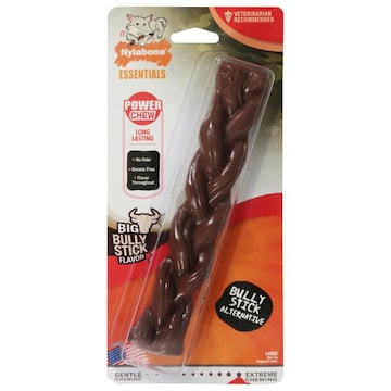 Nylabone Dog Toy, Power Chew, Bully Stick Flavor, Large