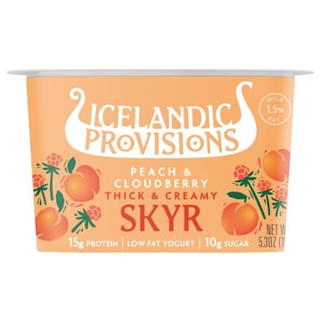 Icelandic Provisions Skyr, Low Fat, Peach & Cloudberry, Thick & Creamy