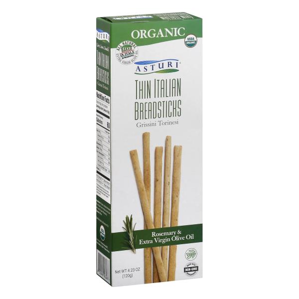 Asturi Breadsticks, Rosemary & Extra Virgin Olive Oil, Thin Italian
