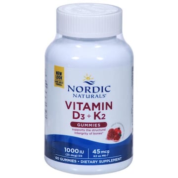 Nordic Naturals Vitamin D3 + K2, Gummies, Pomegranate