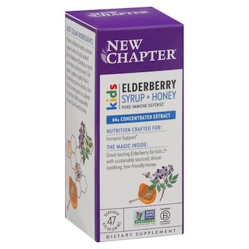 New Chapter Pure Immune Defense, Elderberry, Syrup + Honey, Kids
