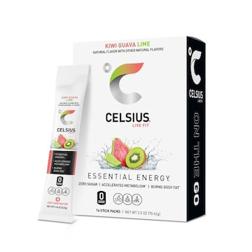 Celsius On The Go Energy Drink Mix, Kiwi Guava Lime Packets
