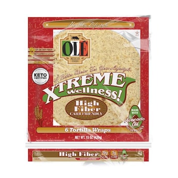 Ole Xtreme Wellness! High Fiber Large Tortillas, Keto Friendly