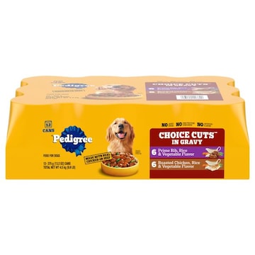 Pedigree Choice Cuts Food for Dogs, Prime Rib, Rice & Vegetable Flavor/Roasted Chicken, Rice & Vegetable Flavor, in Gravy