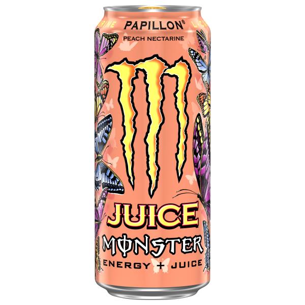 Juice Monster Energy Drink, Papillon Peach Nectarine, Energy + Juice ...