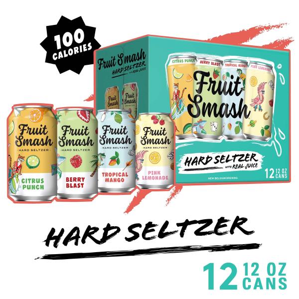 New Belgium Fruit Smash Hard Seltzer, Assorted, with Real Juice