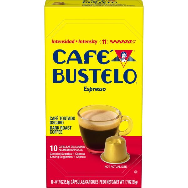 Cafe Bustelo Coffee, Dark Roast, Espresso, Intensity 11, Capsules