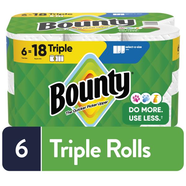 Bounty PAPER TOWEL, 2PLY, TRIPLE ROLLS Publix Super Markets