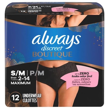 Always Discreet Boutique Underwear, Maximum, 2-14, S/M