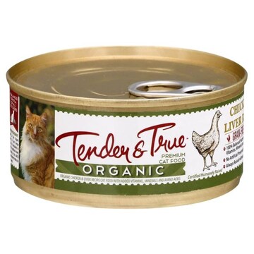 Tender & True Cat Food, Organic, Chicken & Liver Recipe, Pate