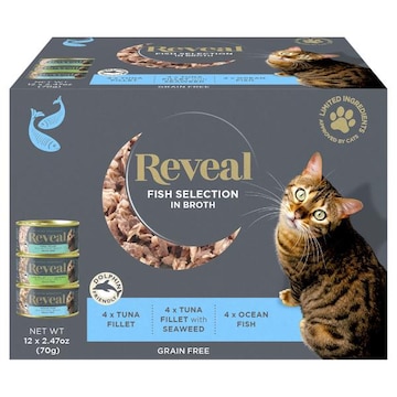 Reveal Cat Food, Grain Free, Fish Selection in Broth
