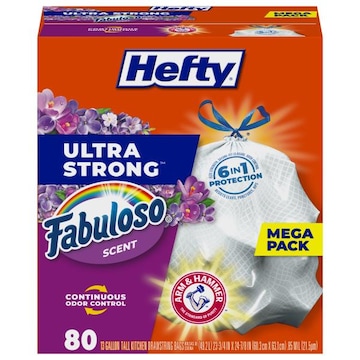 Hefty Ultra Strong Kitchen Drawstring Bags, Tall, Fabuloso Scent, Mega Pack